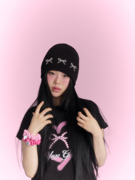 Ribbon hat Black