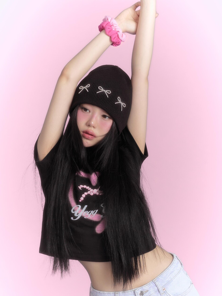Ribbon hat Black